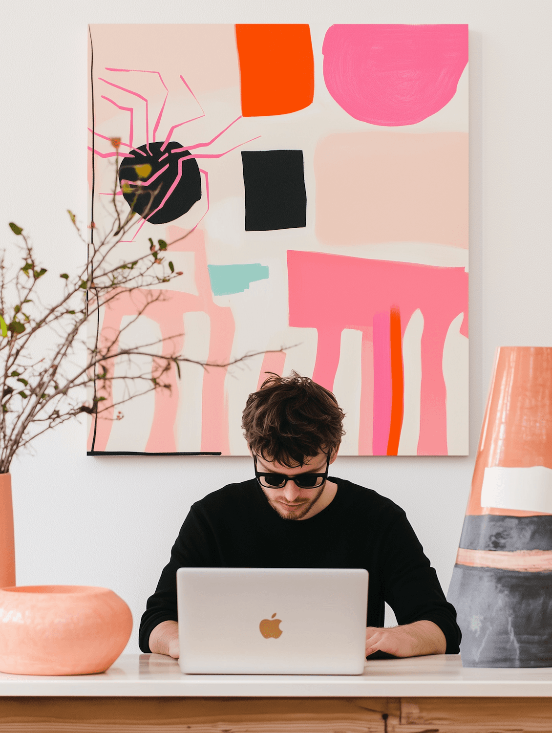Teo Valdane at work in the studio